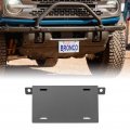Weisen Front License Plate Holder Mounting Brackets For 2021-2023 Ford Bronco 2 4 Doors Modular Bumper No Drill Black 