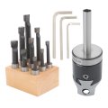 2 In Boring Head With 1 Straight Shank And 9 Piece C6 Bar Set For Stainless Steel Metalworking Construction