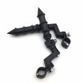 Hongk- Black Bamboo Style Foot Peg Footrest With Mounting Kit Clamps Fits Front Engine Guards 1 Diameter Tubing Compatible