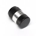 Meshed Style Polished Aluminum Black Silver Tire Valve Stem Caps Pack Of 4