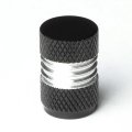 Meshed Style Polished Aluminum Black Silver Tire Valve Stem Caps Pack Of 4