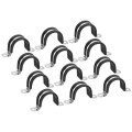 22pcs 38mm 1-1 2 Cable Clamp Rubber Pipe Strap Cushioned 304 Stainless Steel Hose U Shape Metal Tube Holder For Wire 