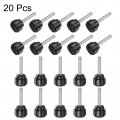 Uxcell 20pcs M4 X 20mm Male Thread Knurled Knobs Thumb Screws Clamping Grip 14mm Plastic Round Head Hand Thumbscrews Black