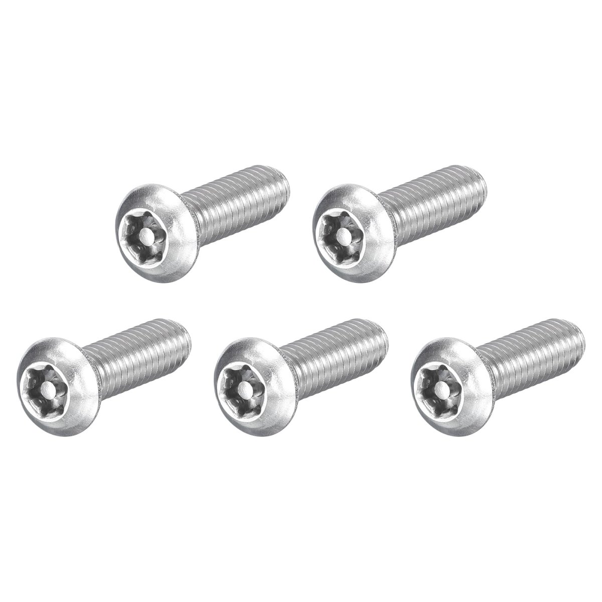 5pcs Torx Security Machine Screws 5 16-18 X 1 304 Stainless Steel Tamper Resistant Button Head Bolt Full Thread For Anti-theft