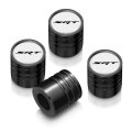 Dodge Jeep Srt Logo Tire Valve Stem Caps White On Black Aluminum Cylinder Style Set Of 4 Universal Fit For Cars Suvs And Trucks 