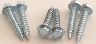 1 4 In X 3 Self Piercing Screws Hex Washer Head Slotted Zinc Plated Steel 500 Piece Carton