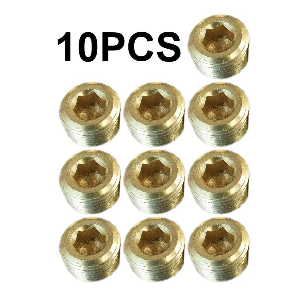 10 Pcs 3 8 In Male Npt Brass Plug Mnpt Allen Key Countersunk Hex Internal Thread Socket Pipe Plugs For Water Gas And Oil