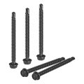 25pcs 8 X 1-3 4 Self Drilling Screws 410 Stainless Steel Tapping For Metal Black Oxidation Finish Hex Washer Head Sheet 