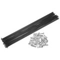36pcs Bicycle Carbon Steel Spokes 14g Bike Spoke 295mm Length With Nipples For Most Black 
