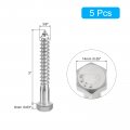 Uxcell Hex Head Lag Screws Bolts 5pcs 3 8 X 304 Stainless Steel Partial Thread Wood