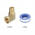 Uxcell Brass Pipe Fittings 1 8 Inch Npt Male X Female 2pcs 90 Degree Barstock Street Elbow Forged Hose Adapter For Gas Air Oil