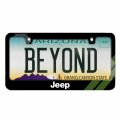 Jeep Green Stripe Black Metal License Plate Frame