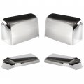 Ecotric Chrome Tow Mirror Cap Cover Compatible With 2014-2019 Gm Chevy Silverado Gmc Sierra Pickup Truck Replacement For