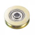 Uxcell Sliding Door Roller U Groove 6 4mm Shaft Hole 32mm Diameter Bearing Steel Pack Of 4