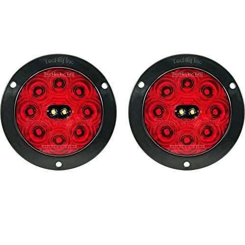 Led Round Hi Visibility Stop Turn Tail Lights With Reverse For Trucks Trailers And Rvs Flange Mount T45 Model 2 Pack Includes