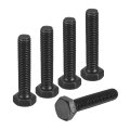 5pcs M6-1 X 30mm Left Hand Hex Head Bolt Black Oxide Carbon Steel Reverse Fully Threaded Fastener Screws Bolts For Machinery 