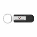 Ipick Image For Chevrolet Corvette C8 Silver Metal Plate Black Pu Leather Strap Key Chain Keychain Official Licensed