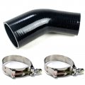 Black Silicone Reducer Coupler 2 5 In To5 3 Ply Polyester Reinforced 45 Degrees With 2 T Bolt Clamps For Air Intake And Turbo 
