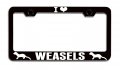 I Love Weasels Black Metal License Plate Frame Tag Holder L13 