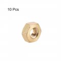 Uxcell Hex Nuts M8x1 25mm Metric Coarse Thread Hexagon Nut Brass Pack Of 10