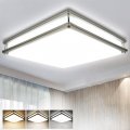 Dllt Modern 30w Dimmable Led Ceiling Light Flush Mount Fixture With Remote And Memory Function 13inch Square Lamp For Bedroom 