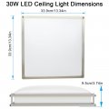 Dllt Modern 30w Dimmable Led Ceiling Light Flush Mount Fixture With Remote And Memory Function 13inch Square Lamp For Bedroom