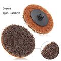 Yakamoz 15pcs 2 Inch Roll Lock Surface Conditioning Sanding Disc With Roloc Pad Holder Quick Change R-type Discs Fine Medium 