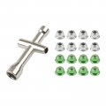 M4 Lock Nuts 16 Pieces Aluminum And Carbon Steel 4mm Flange Nylon Insert Locking With Wrench For 1 10 Rc Car Truck Buggy 