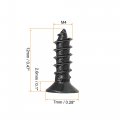 Uxcell M4 X 12mm Wood Screws Phillips Flat Head Carbon Steel Self Tapping Black 200pcs
