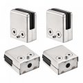 Stainless Steel Glass Clamp 4pcs Clip Flat Bottom Square Bracket For Thickness 8-10mm Balustrade Staircase Handrail Holder 