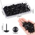 Black Upholstery Tacks 7 16 Inch Decorative Furniture Thumb Nails With Storage Box For Upholstered Sofa Cork Board Diy Project