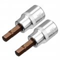 Uxcell 3 8 Drive X H6 6mm Hex Bit Socket S2 Steel Bits Cr-v Sockets 2 Length For Hand Use Only 2pcs