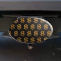 Gold Dollar Sign Money Pattern Oval Tow Trailer Hitch Cover Plug Insert