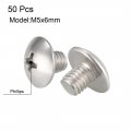 Uxcell Machine Screws M5x6mm Phillips Screw 304 Stainless Steel Fasteners Bolts 50pcs