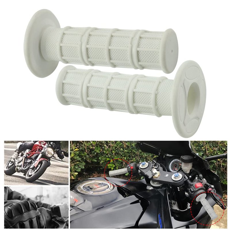 Flypig 7 8 Practical Motorcycle Hand Grips Dirt Bike Motocross Rubber Gel Handlebar Grip White Universal Non Slip Bar End
