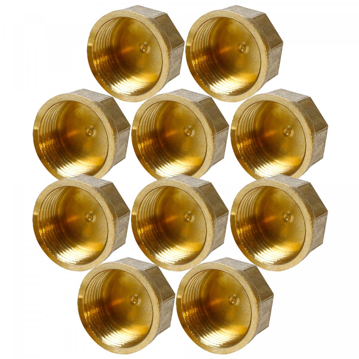 Hwmate Brass Cap Hex Pipe Fitting Connector G3 4a Female Straight Thread 10 Pack