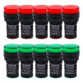 Baomain Led Indicator Light Pilot Signal Lamp Ad16-22ds 20ma Ac 110v 5 Red Green Pack Of 10