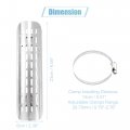 X Autohaux 1 Set Universal Motorcycle Exhaust Heat Shield Chrome Pipe Insulation Muffler Guard With 20-70mm Clamps Silver Tone
