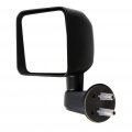 Ocpty Black Left Side Mirror Fit For 2007-2017 Jeep Wrangler Textured Glass Manual Folding Non-heated