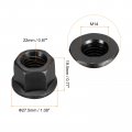 Uxcell M14 Flange Hex Nuts 5pcs Grade 10 9 Carbon Steel Black Oxide Finished For Machinery