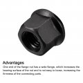 Uxcell M14 Flange Hex Nuts 5pcs Grade 10 9 Carbon Steel Black Oxide Finished For Machinery