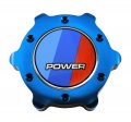 Vms Racing Blue Oil Cap Power Bbr Emblem In Billet Aluminum Compatible With Bwm E34 E39 E53 E60 E61 M5 X5 Sav 525i 525xi 528i