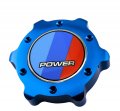 Vms Racing Blue Oil Cap Power Bbr Emblem In Billet Aluminum Compatible With Bwm E34 E39 E53 E60 E61 M5 X5 Sav 525i 525xi 528i