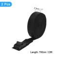 Uxcell Tie Down Straps 2pcs Adjustable Buckle Lashing 23 X 1 Cinch Strap For Luggage Packing Cargo Trucks Black