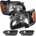 Aintier Headlight Assembly 2001-2004 For Toyota Tacoma Headlamp Replacement Driver Passenger Side