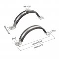 Uxcell 109-112mm Rigid Pipe Strap Clamps Carbon Steel Bracket Tube Clip M8 Nut Size For Water 4 Pcs