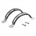 Uxcell 109-112mm Rigid Pipe Strap Clamps Carbon Steel Bracket Tube Clip M8 Nut Size For Water 4 Pcs