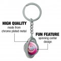 Graphics More Wonder Woman 80th Pastel Logo Keychain Spinning Round Chrome Plated Metal