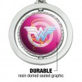 Graphics More Wonder Woman 80th Pastel Logo Keychain Spinning Round Chrome Plated Metal