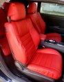 Ecotric Synthetic Leather Car Seat Covers Full Set Cushion Protector Waterproof Compatible With 2011-2014 Dodge Challenger Se